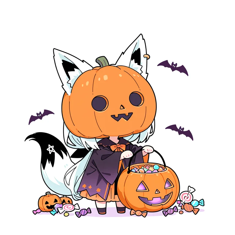 Best Quality, Safe, Chibi, 1girl, Shirakami Fubuki, Fox Ears...