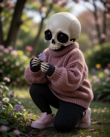 Thannielora With Her Head Completely Uncovered, Wearing An O... — Stable Diffusion AI Prompt: thannielora with her head completely uncovered, wearing an oversized dusty rose...