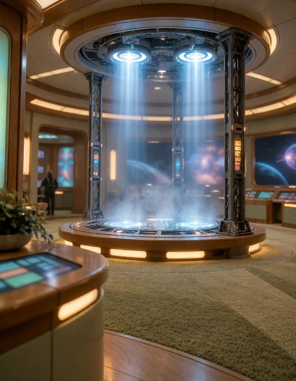 027 F3d3r4t10n Sh1p, Transporter Room, Platform-level View W...