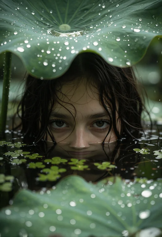 Close-up Portrait, Piercing Dark Eyes Staring Directly At Th...