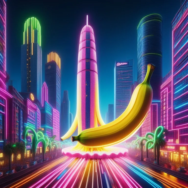 A Surreal City Where The Main Skyscraper Is A Giant Peeled B...