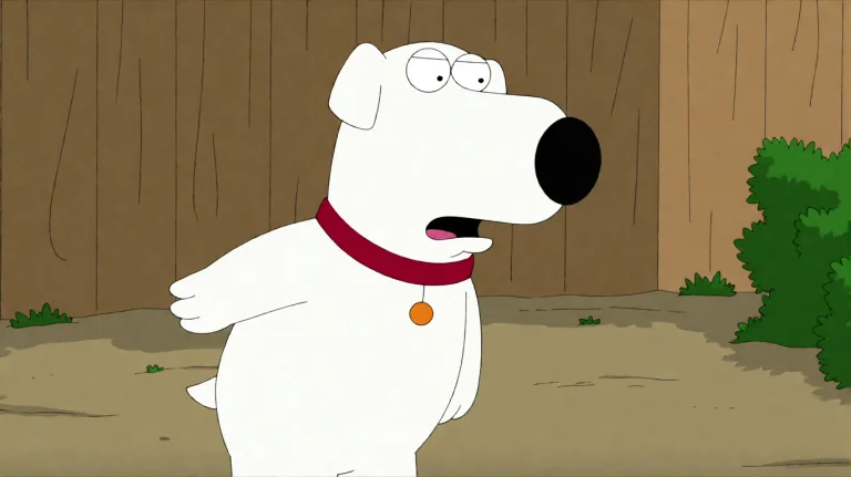 Fmlygyssn10, A White Dog With A Red Collar Stands In The Cen...