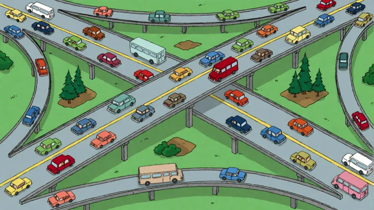 Fmlygyssn03, A Bustling Multi-level Highway Interchange Teem...