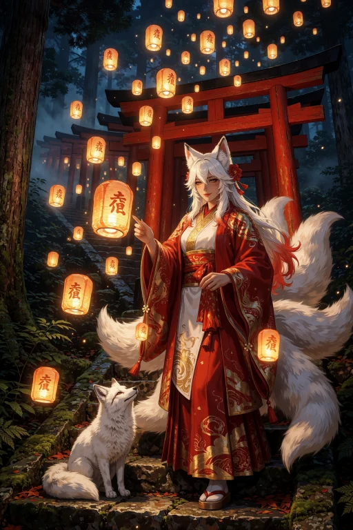 Nijisis. A Fox Spirit Woman In Her Late Twenties With A Matu...
