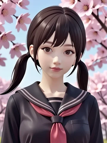 Sakurairo Mau Koro, 1girl, Cherry Blossoms, Horizon, Low Twi... — Stable Diffusion AI Prompt: sakurairo mau koro, 1girl, cherry blossoms, horizon, low twintails, 