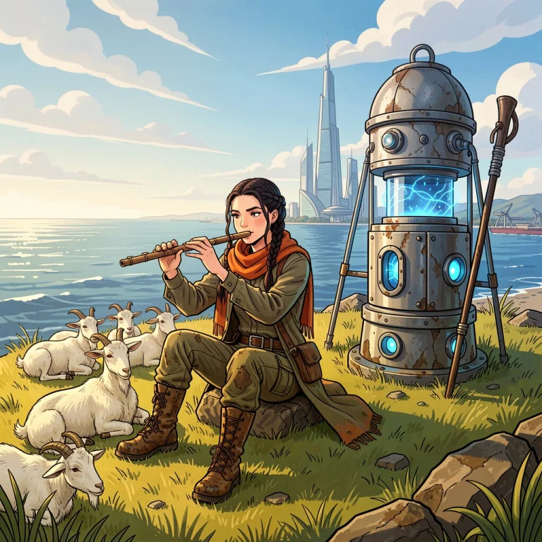A Sci-fi Fantasy Illustration In A Detailed, Clean-line Art...