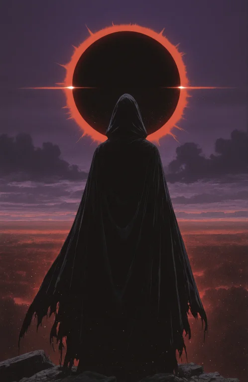 1person, Solo, Back View, Hooded Figure, Cloak, Dark Cloak,...