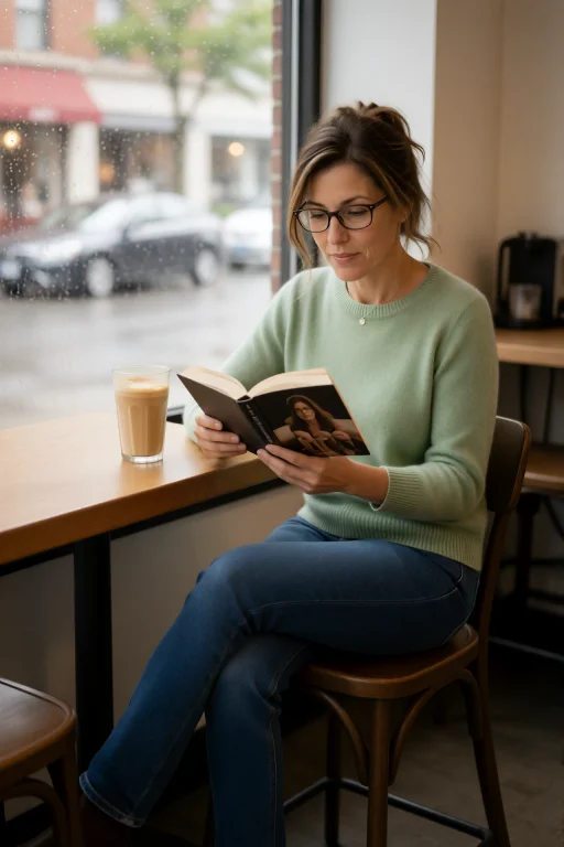 Vanessareid Sitting Alone At A Small Independent Coffee Shop...