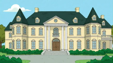 Fmlygyssn06, A Grand, Multi-story Mansion With Pale Yellow W... — Stable Diffusion AI Prompt: fmlygyssn06, A grand, multi-story mansion with pale yellow walls and a dark gree...