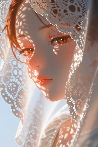 Var5ve, Delicate Anime Close-up Portrait Of A Woman With Lig... — Stable Diffusion AI Prompt: @Var5ve, delicate anime close-up portrait of a woman with light auburn skin and...