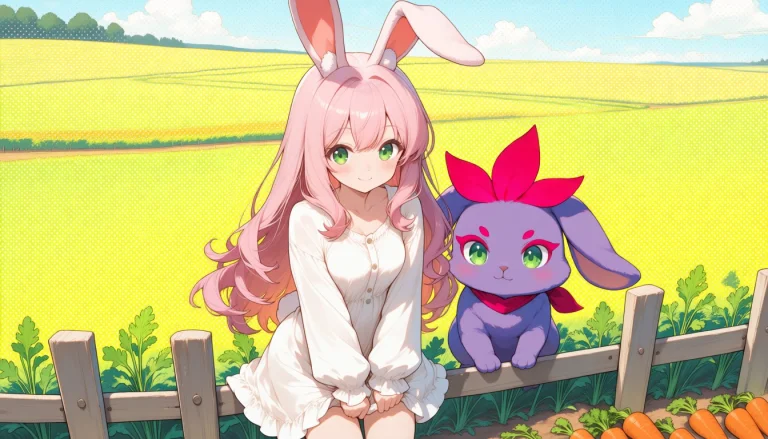 Cute Smile, Large Green Eyes, Farmer, Leaning Against Small...