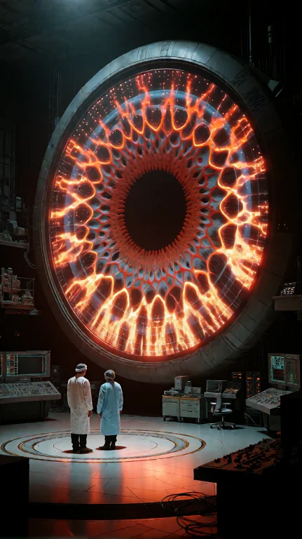 Cinematic Architectural Laboratory Interior With An Immense...