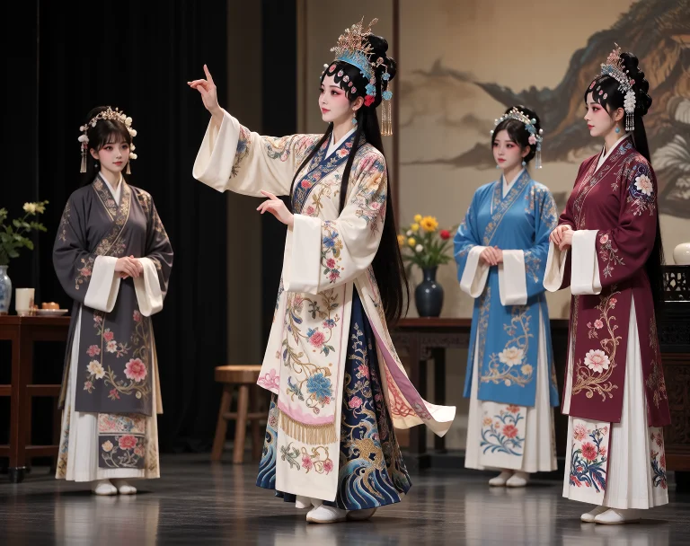This Is A Stage Of Chinese Opera, View From A Distance, Simp...