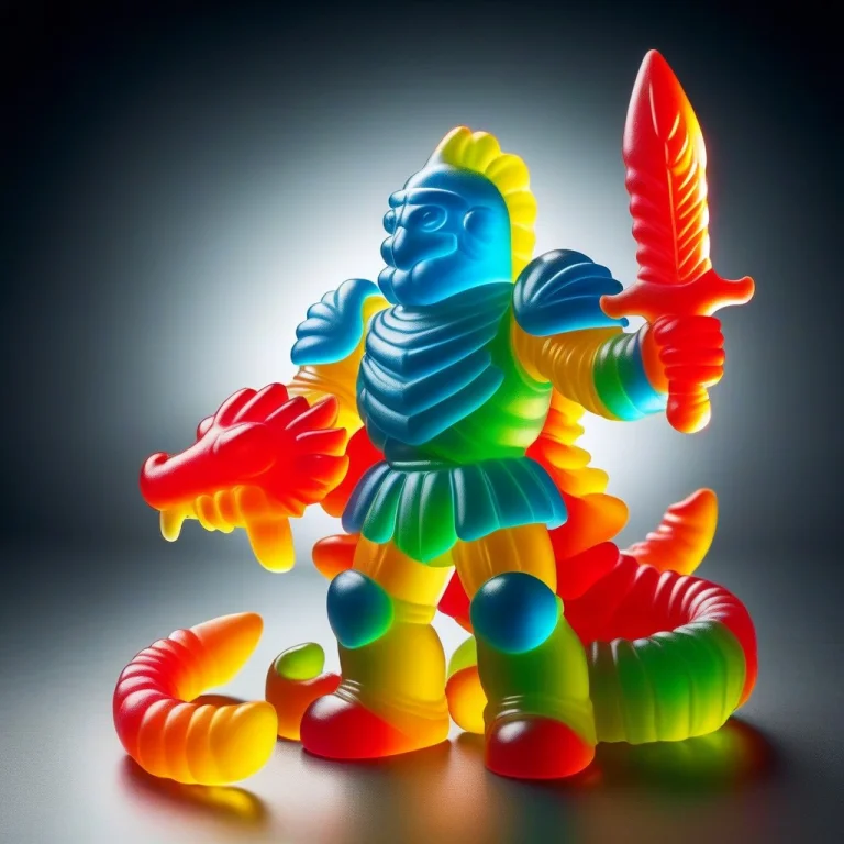Gummymorph, A Knight In Full Armor Bravely Fighting A Giant...