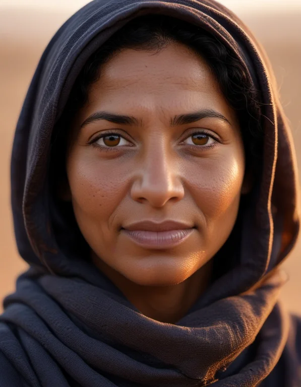 A Raw, Emotionally Evocative Close-up Portrait Of A 40-year-...