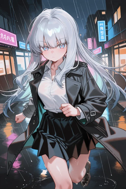 Styletrigger, A Young Woman With Long Silver Hair And Pale B...