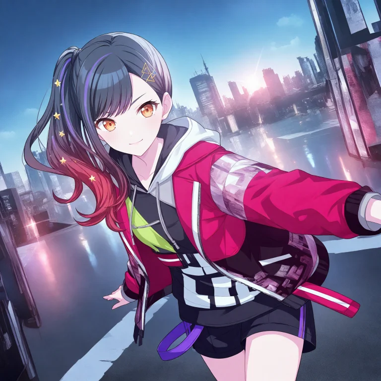 1girl, Shiraishi An, Project Sekai, Solo, Black Hair, High S...