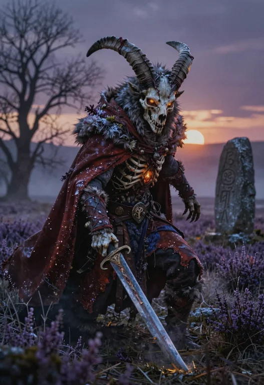 A Towering Spectral Warrior Emerges From The Dying Light Of...
