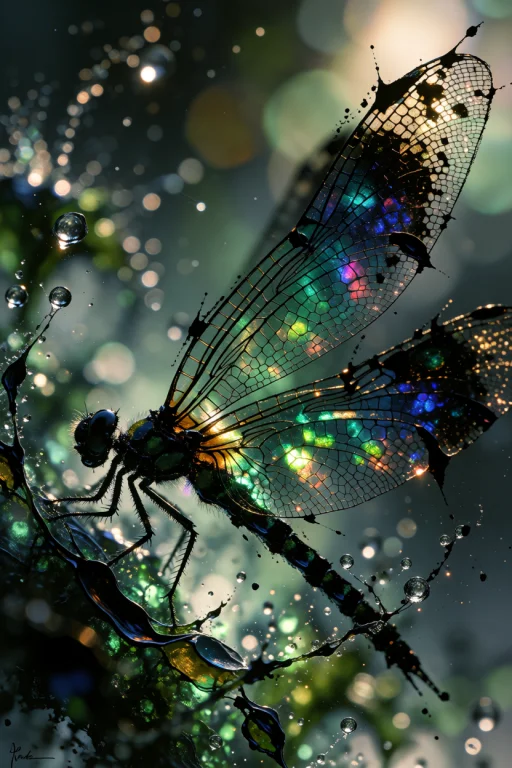 Sumiink, Ta86wistfall. A Singular, Translucent Iridescent Dr...