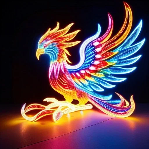 Masterpiece, Best Quality, Neon Phoenix, Wings Of Fire And L...