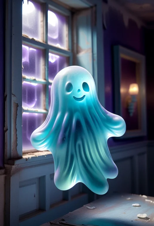 Gummymorph, 8k, Raw Digital Photo, A Small Ghost Floating Th...