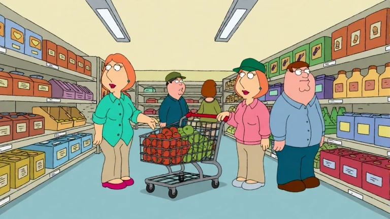 Fmlygyssn03, In A Brightly Lit Grocery Store Aisle, A Woman...