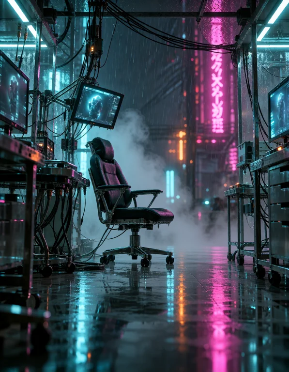 Cyb3r Qu4rt13r, Backstreet Cyber Clinic, Diagonal View Throu...