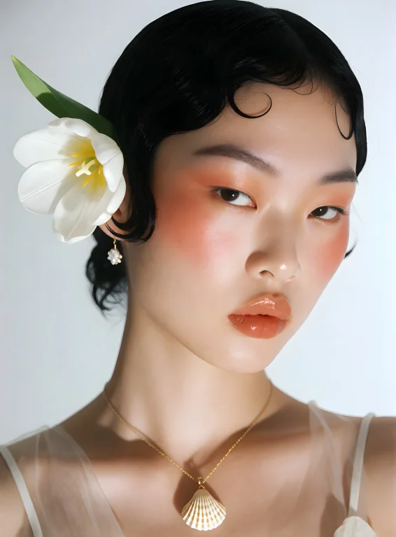 The Image Features A Close-up Portrait Of An Asian Supermode...