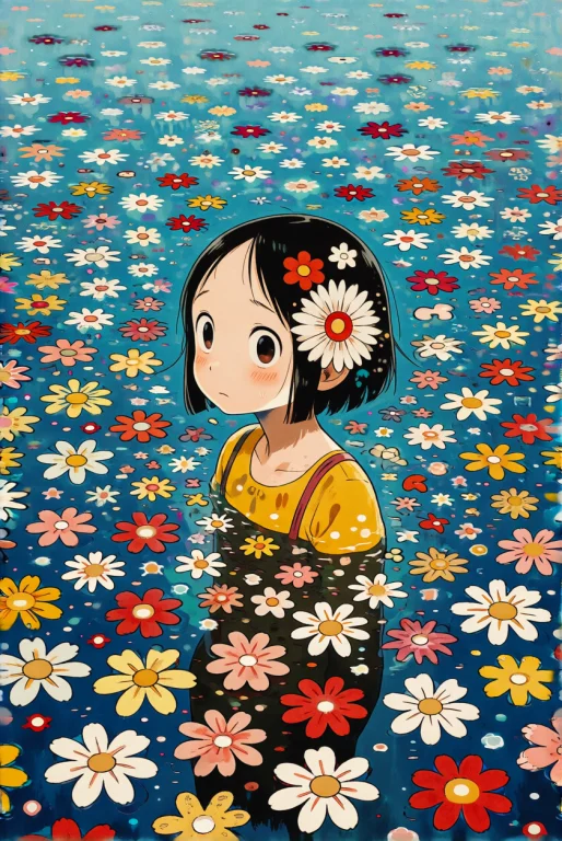 Decodaal, A Calm Girl Surrounded By Hundreds Of Floating Flo...