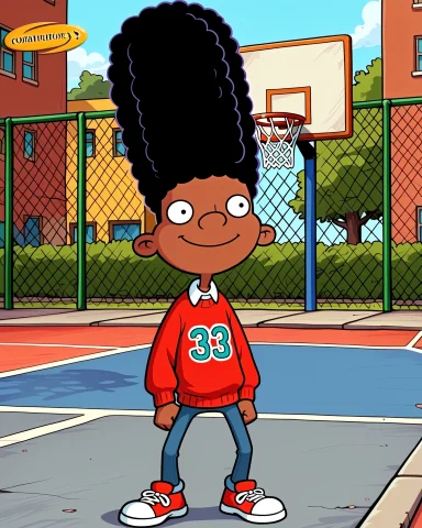 Loraheyarnoldstyleanimamix50.7 Heyarnoldstyle, Solo, 1boy, G... — Stable Diffusion AI Prompt: HeyArnoldStyle, solo, 1boy, Gerald, dark skin, black hair, afro, red sweater wi...