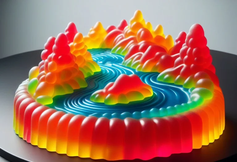 Gummymorph, Wide Intricate Mesmerizing Mountain Landscape Wi...