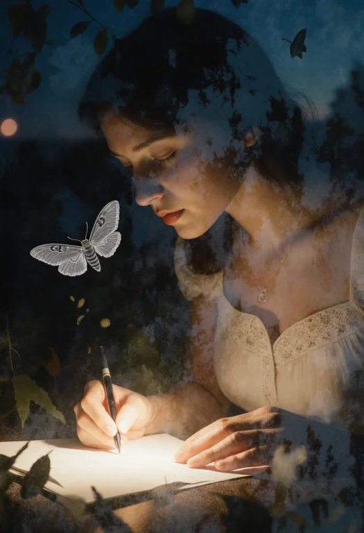 The Tiny Night Moth Ghostly Flutters, Leaving A Trail Of Its...