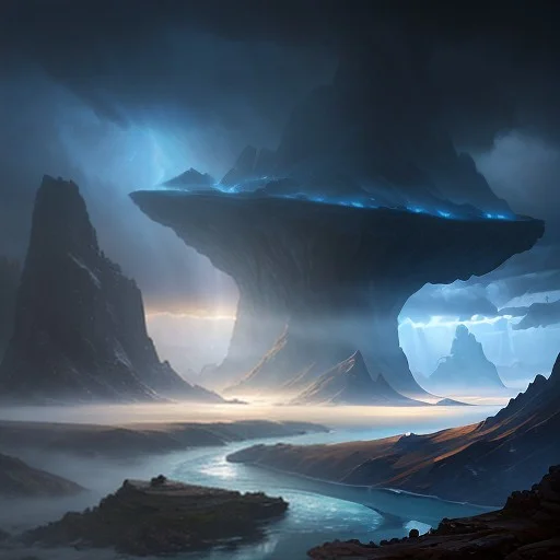 Epic Landscape, Cosmic Sky, Majestic, Fantasy Land, Warm Sun...