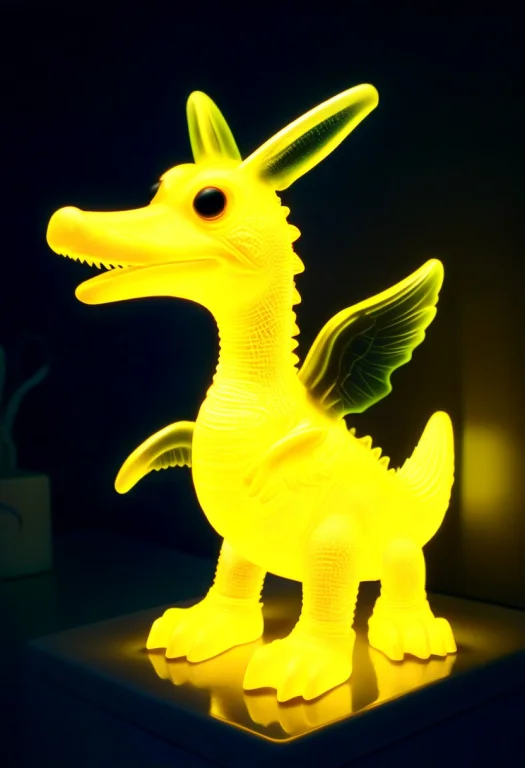 Yellow Thunder Icon, A Neon Alligator Made Of Led Strips, St...