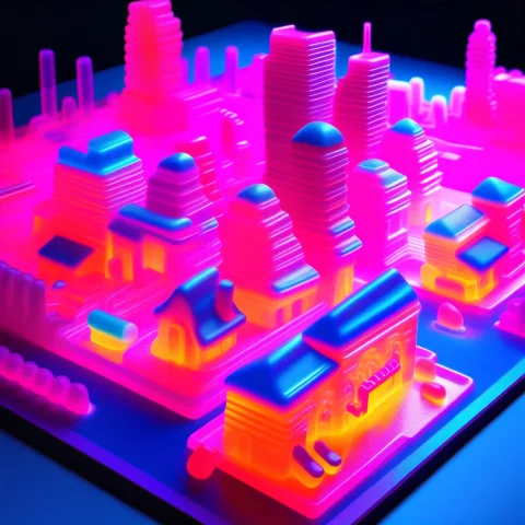 A Complex Cyberpunk City Street Scene Where All Buildings An... — SDXL AI Prompt: a complex cyberpunk city street scene where all buildings and characters are mad...