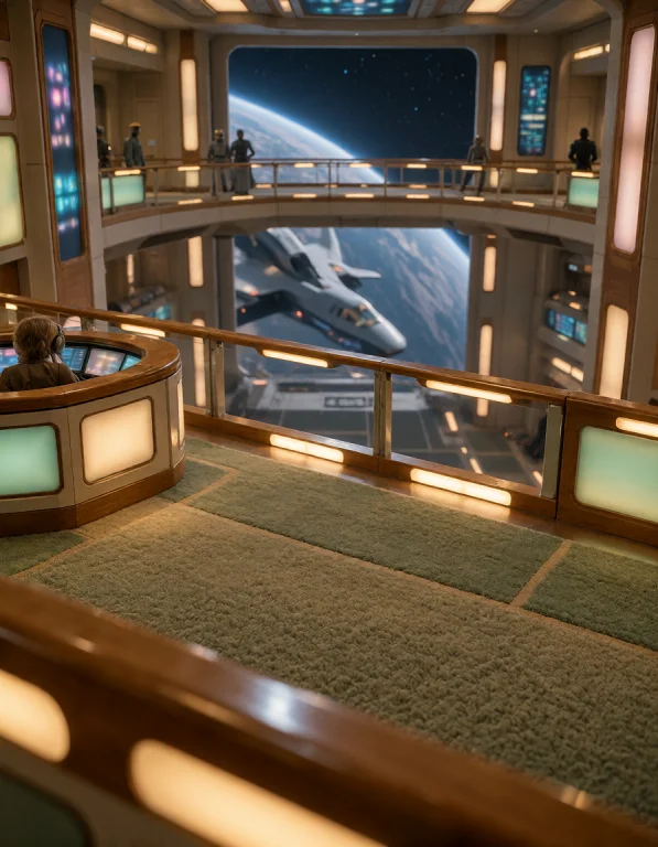 039 F3d3r4t10n Sh1p, Shuttle Bay, Elevated Gantry View Over...
