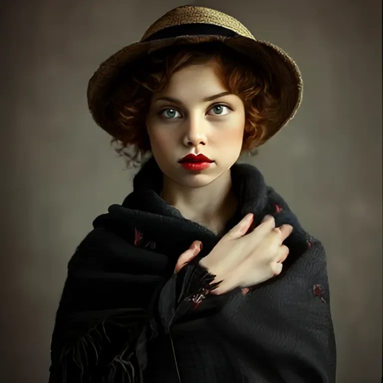 Vintage Studio Portrait, Photorealistic With A Soft-focus Pa...