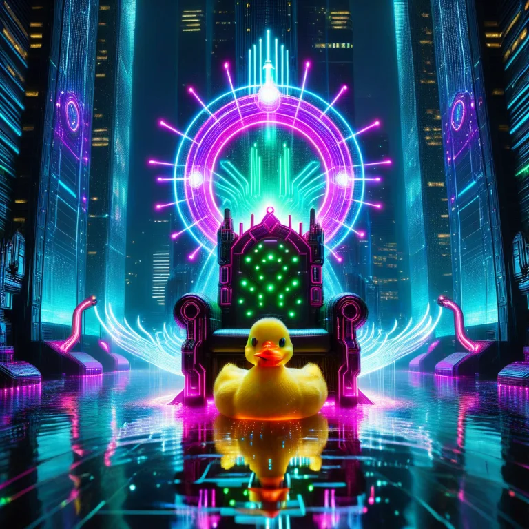 Led, Colorful Led Lights, A Tiny Rubber Duck Sitting On An E...