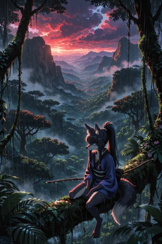 I Changed The Fur Color In This Prompt Because Blue First An... — Stable Diffusion AI Prompt: I changed the fur color in this prompt because blue first and only switched to b...
