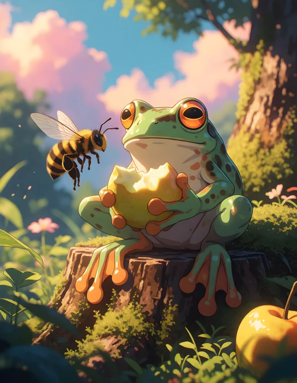 Kani2rer, A Whimsical, Anime-inspired Scene Where A Large, A...