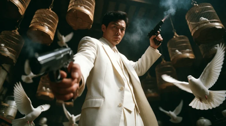 A Cinemshot Cowboy Shot Of An Asian Chinese Man Wearing A Wh...