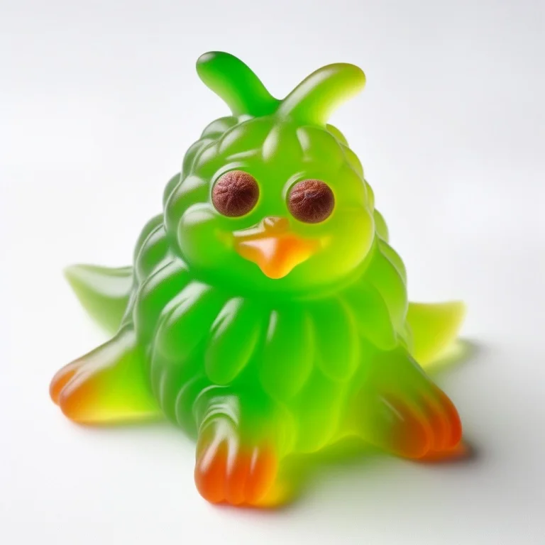 Professional Studio Photo Of A Single Lime-green Grotesque C...