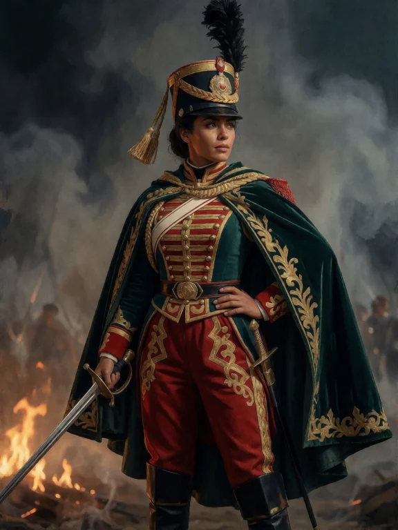 A Confident, Ethnically Diverse Woman In A Detailed 19th-cen...