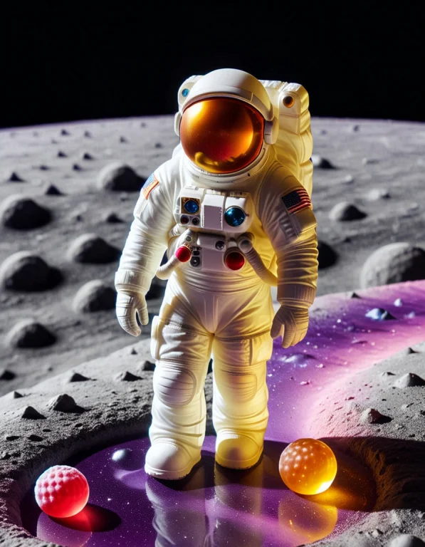 4. A Surreal Lunar Astronaut Completely Sculpted From Transl...