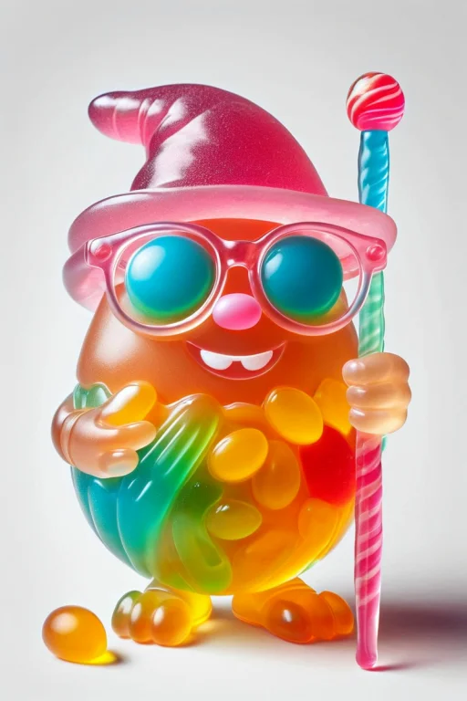 A Magical Smiling Egg With A Magic Wand Casting Speels. Fant...