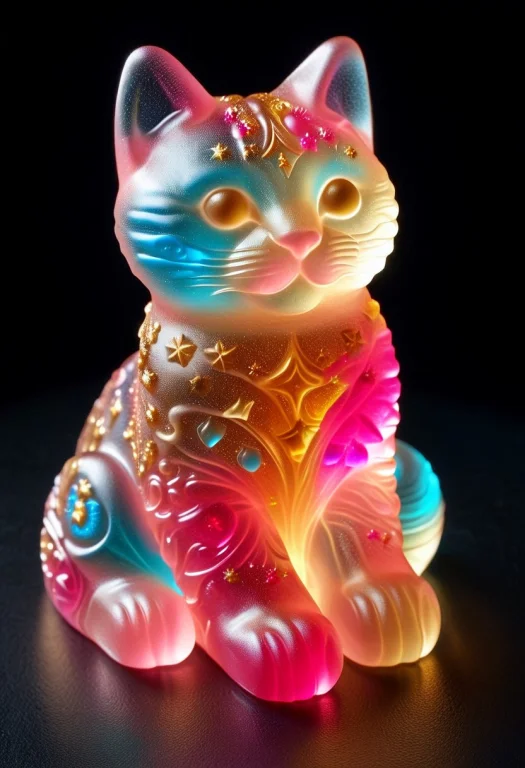 Gummymorph, A Mysterious Cat Deity Statue Made Of Translucen...