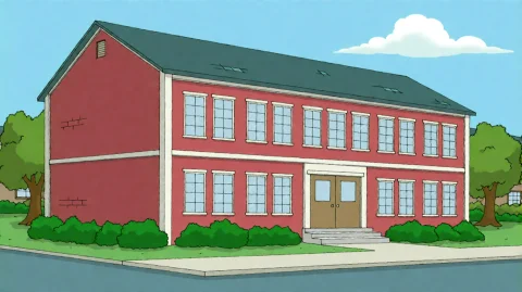 Fmlygyssn05, A Red, Two-story Elementary School Building Wit... — Stable Diffusion AI Prompt: fmlygyssn05, A red, two-story elementary school building with white trim and mul...