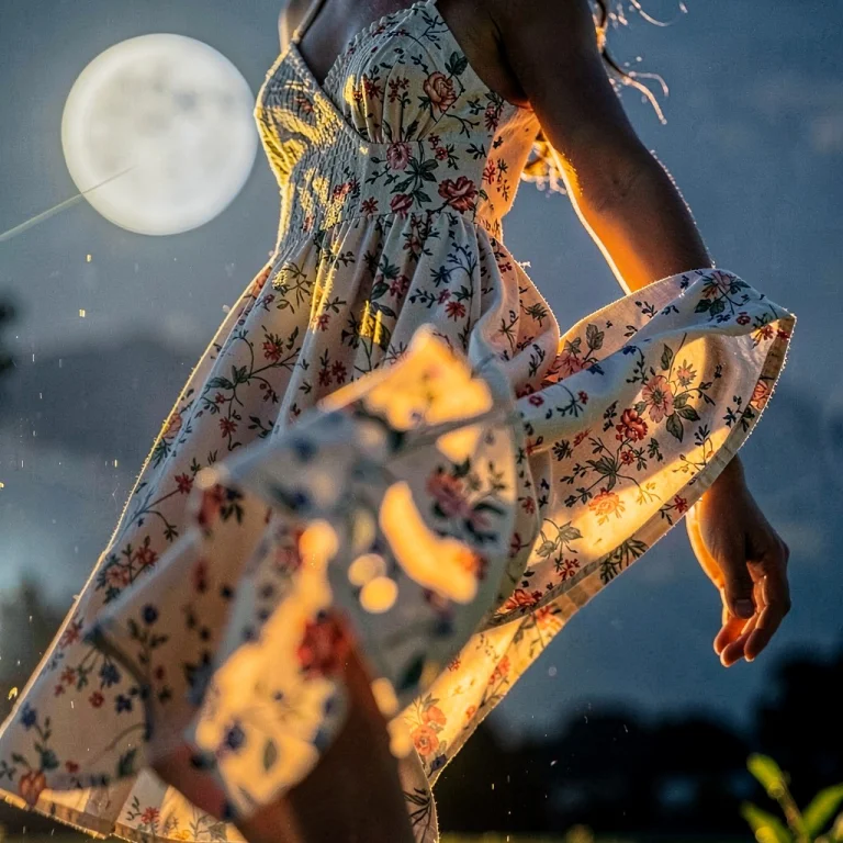 A Summer Dress Caught Mid-spin In Golden Light, Photorealist...