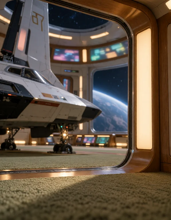 040 F3d3r4t10n Sh1p, Shuttle Bay, Diagonal View From Behind...
