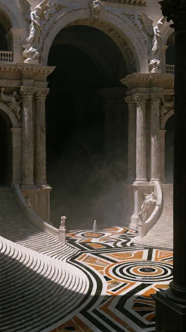 Cinematic Architectural Wide Shot With Extreme Environmental... — Stable Diffusion AI Prompt: Cinematic architectural wide shot with extreme environmental scale, captured fro...